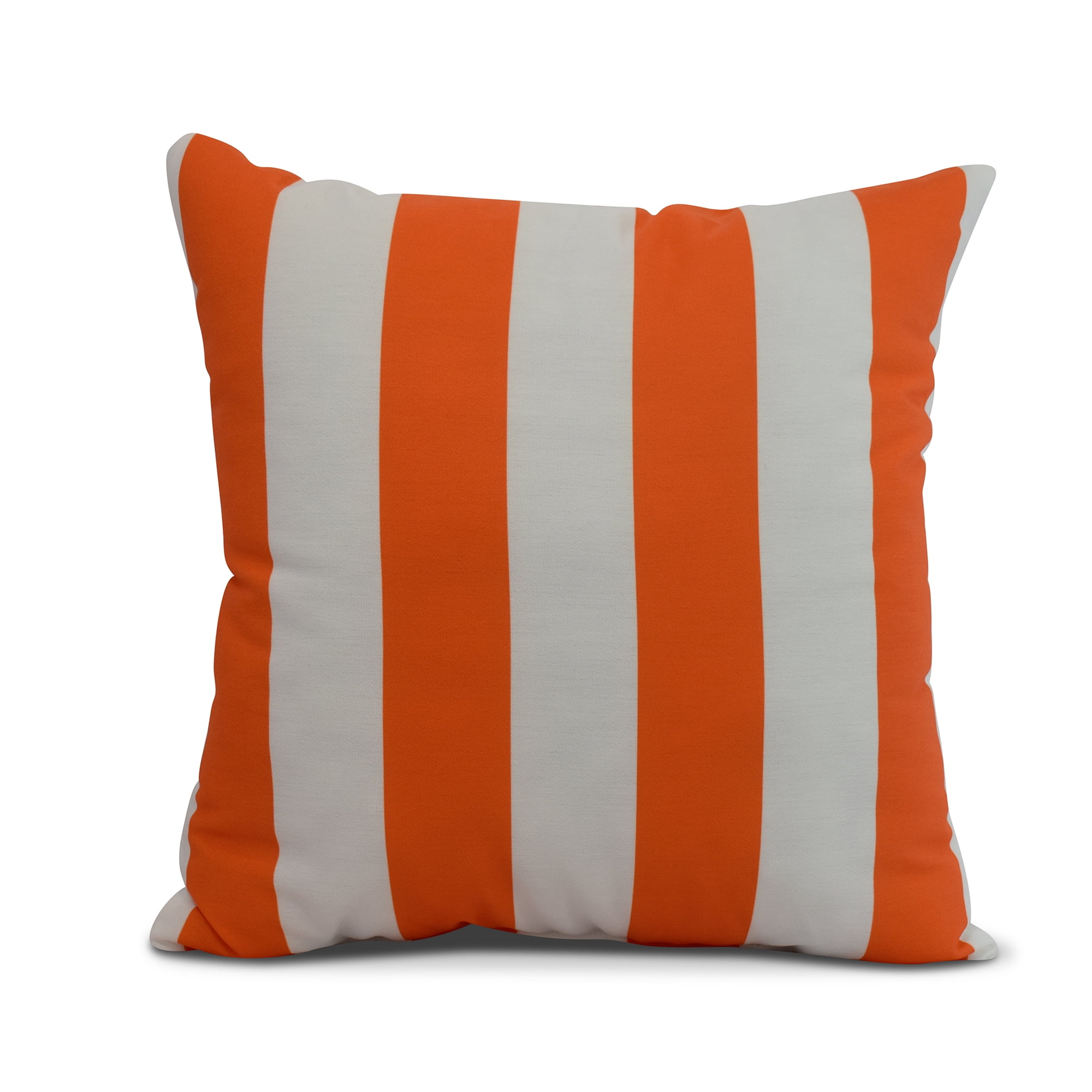 Simply Daisy, 18 x 18 inch, Rugby Stripe, Stripe Print Pillow, Orange