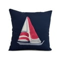 thumbnail image 1 of Simply Daisy, 18 x 18 inch, Sail Away, Geometric Print Pillow, Navy, 1 of 2