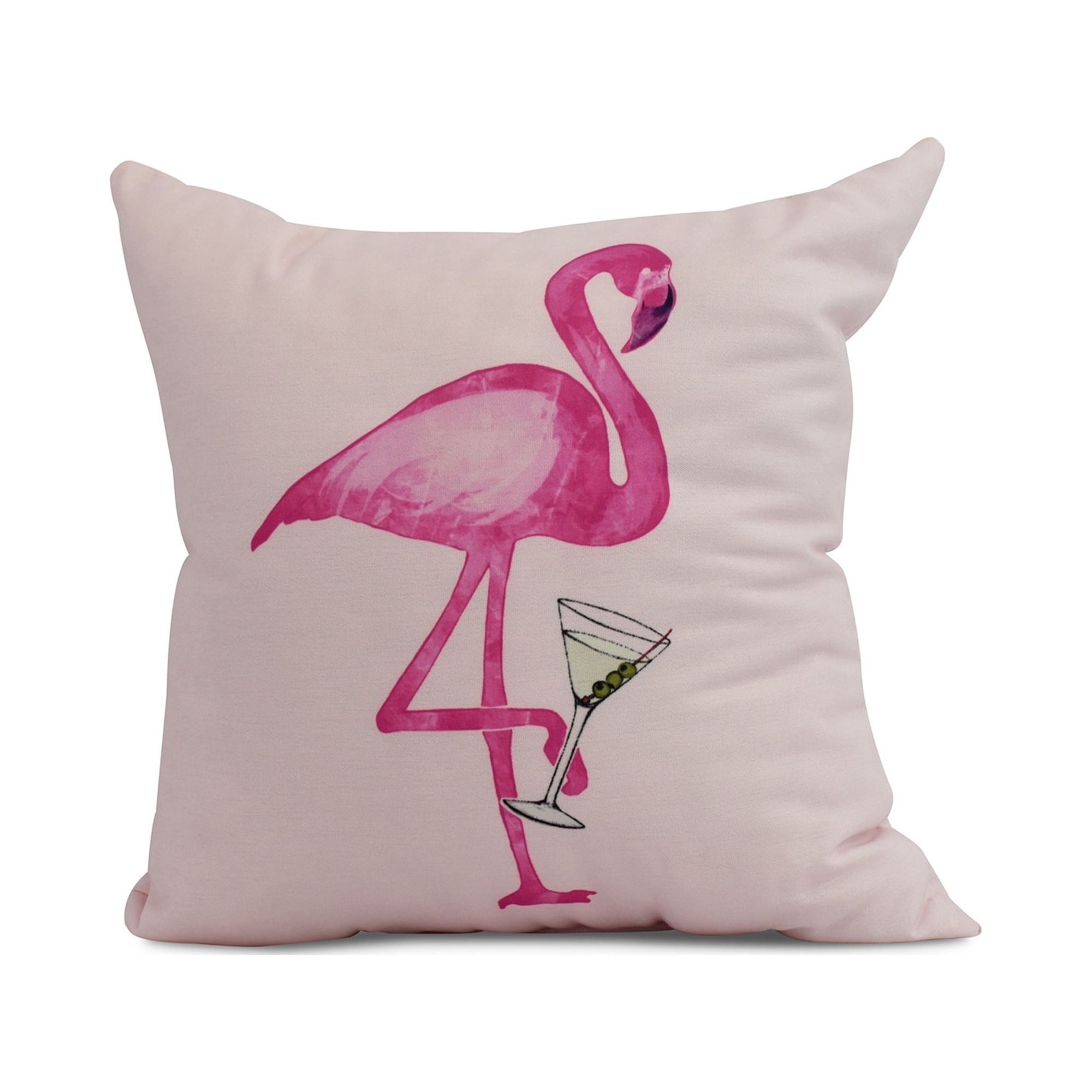 Simply Daisy, 18 x 18 inch, Single Flamingo Animal Print Pillow, Pink