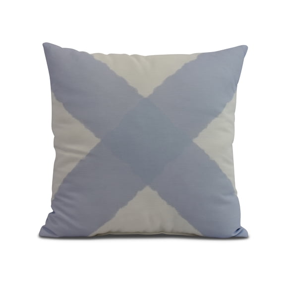 Simply Daisy, 18 x 18 inch, X Marks the Spot, Geometric Print Pillow, Blue