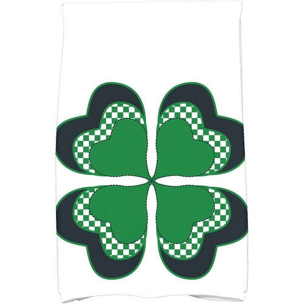 Simply Daisy 18" x 30" 4 Leaf Clover Holiday Floral Print Kitchen Towel