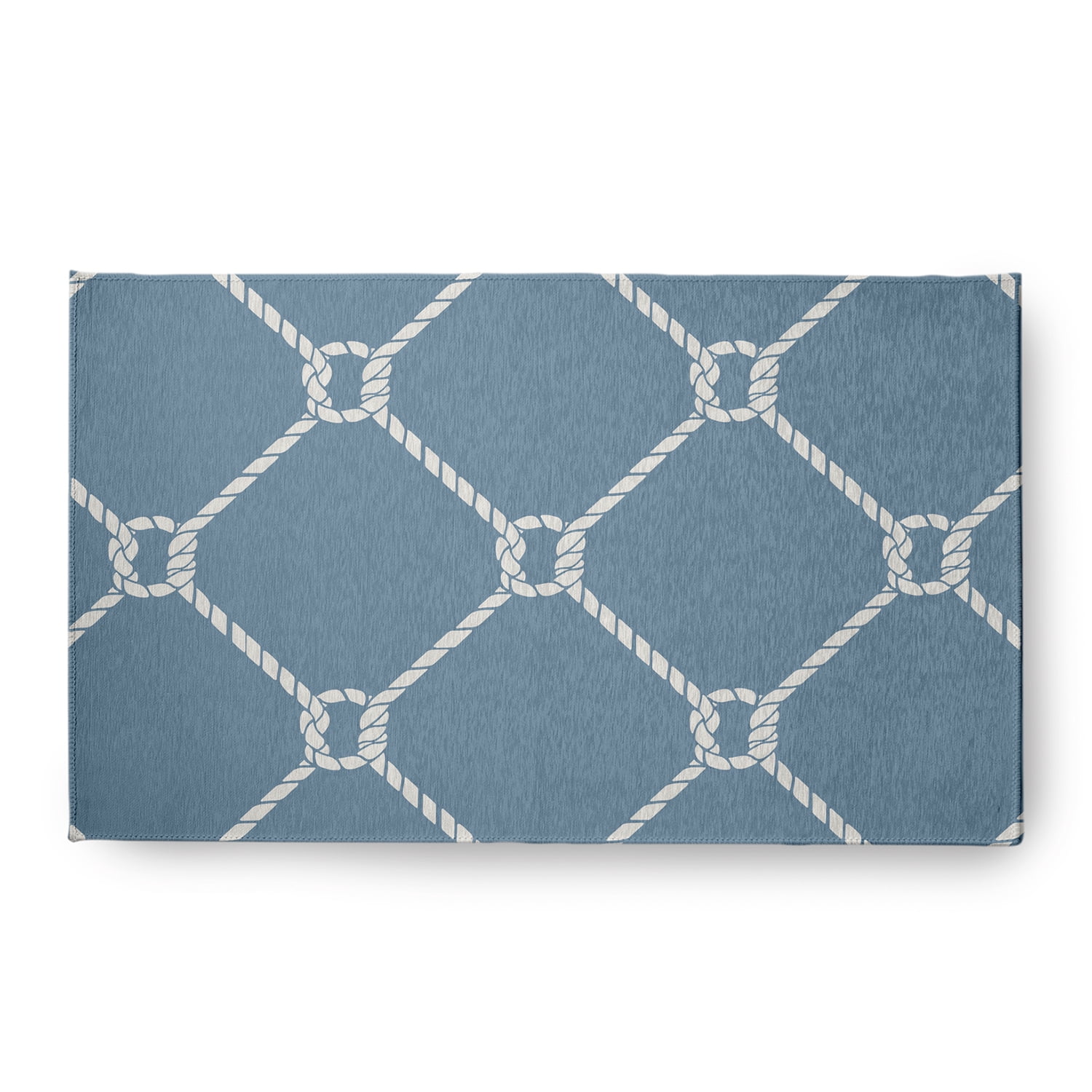 Simply Daisy 18 x 30 Ahoy! Nautical Chenille Rug, Dusty Smoke