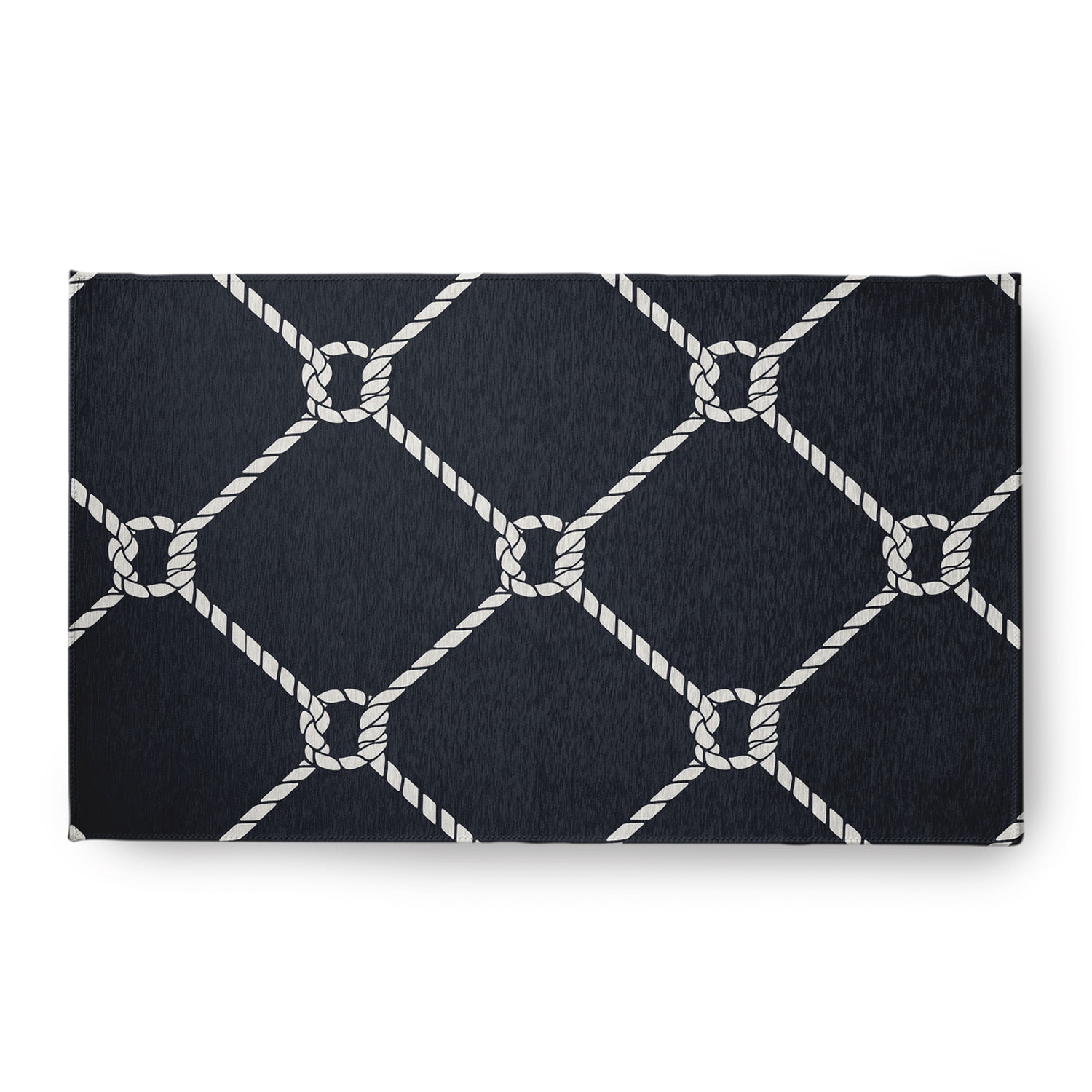 Simply Daisy 18 x 30 Ahoy! Nautical Chenille Rug, Shark Blue