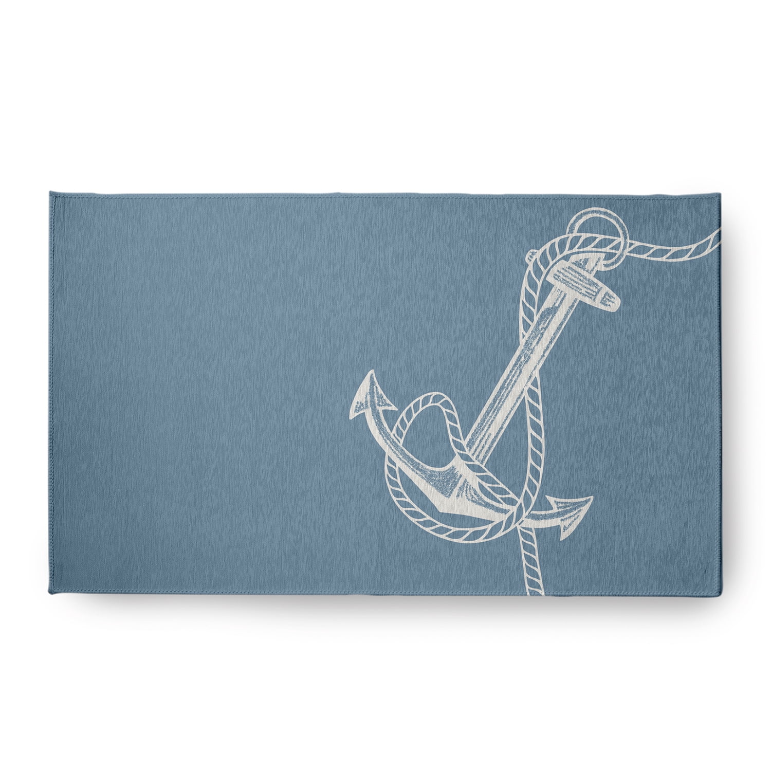 Simply Daisy 18 x 30 Anchored Nautical Chenille Rug, Dusty Smoke