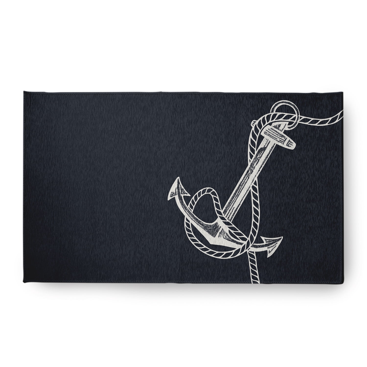 Simply Daisy 18 x 30 Anchored Nautical Chenille Rug, Shark Blue