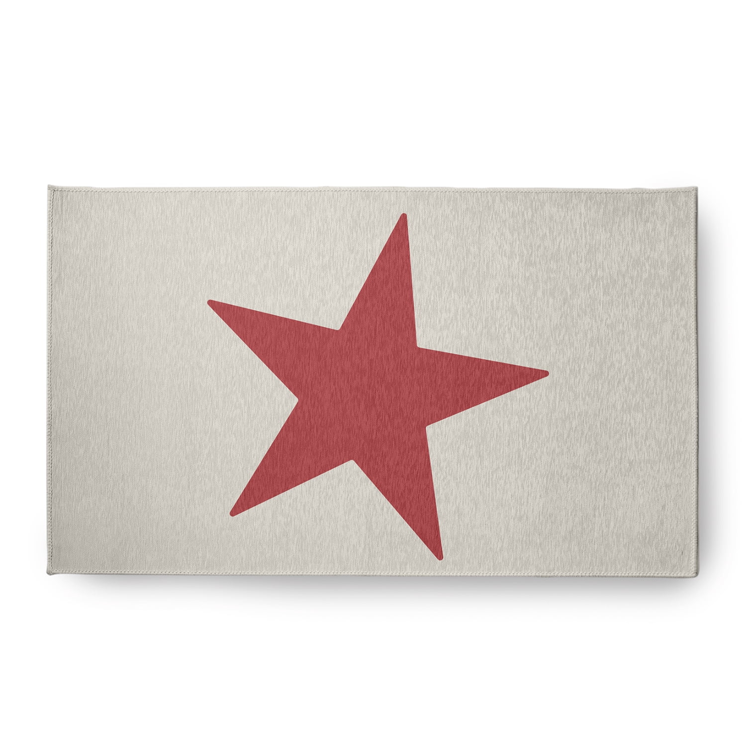 Simply Daisy 18 x 30 Big Star Chenille Rug, Ligonberry Red