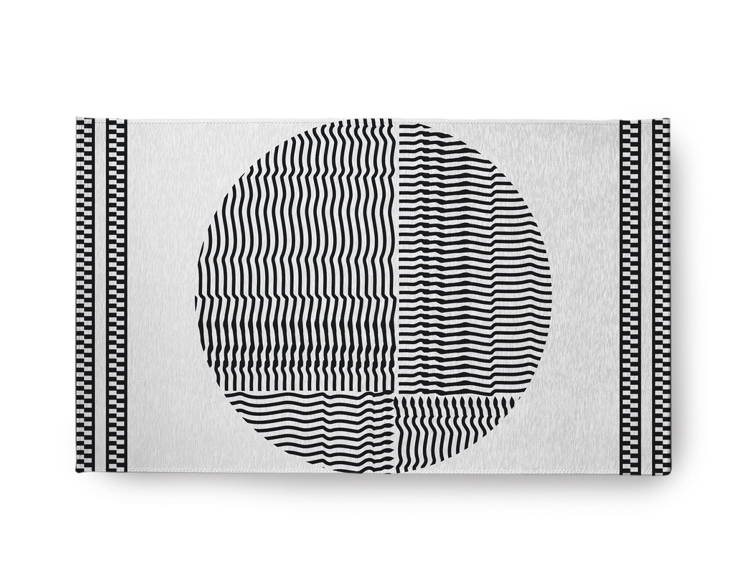 Simply Daisy 18" x 30" Black Geo Circle Indoor/outdoor Rug