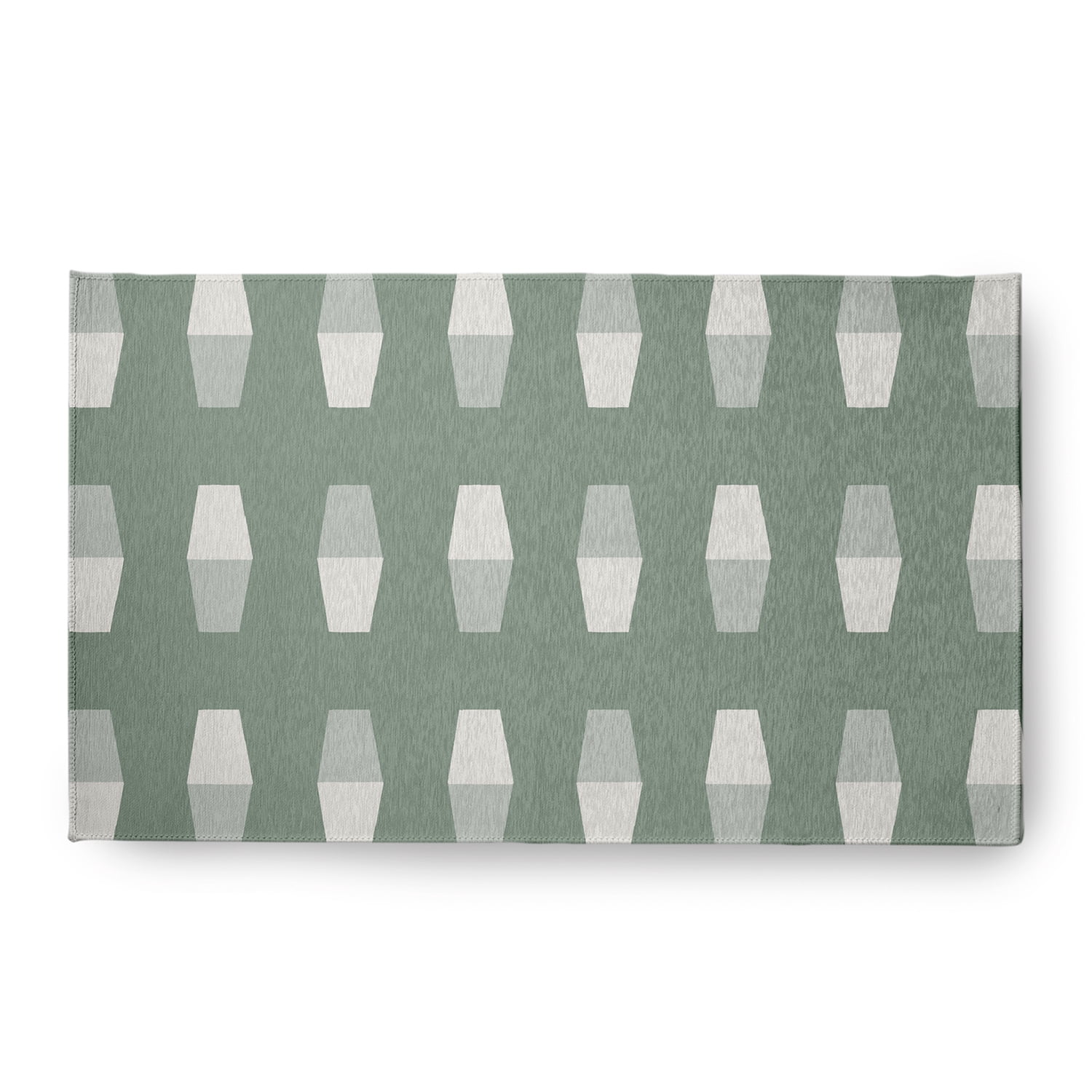 Simply Daisy 18 x 30 Bowling Pins Nautical Chenille Rug, Sage