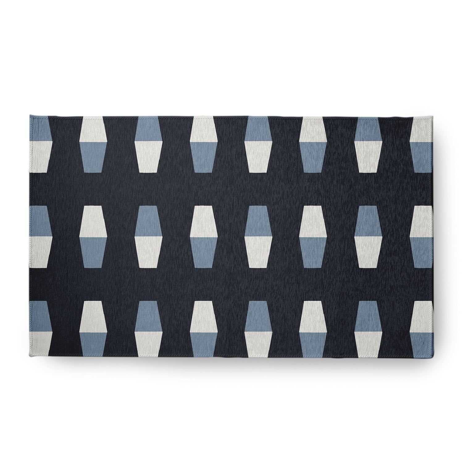 Simply Daisy 18 x 30 Bowling Pins Nautical Chenille Rug, Shark Blue