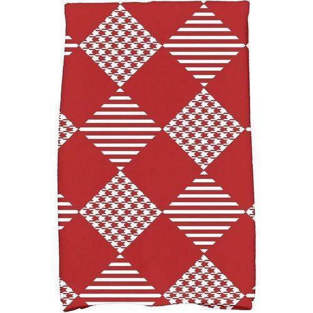 Simply Daisy 18" x 30" Check It Twice Holiday Geometric Print Kitchen Towel