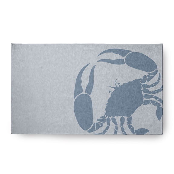 Simply Daisy 18 x 30 Crab Dip Nautical Chenille Rug, Dusty Smoke