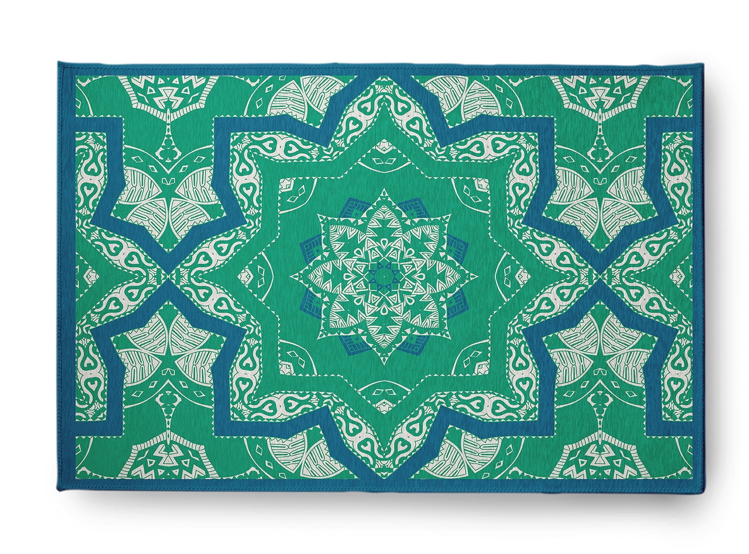 Simply Daisy 18" x 30" Desert Turquoise Geometric Indoor/outdoor Rug