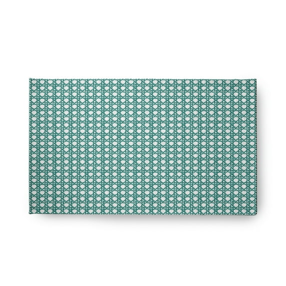 Simply Daisy 18" x 30" Desert Turquoise Rattan Geometric Rug