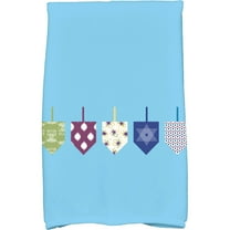 Simply Daisy 18" x 30" Doodled Dreidels Holiday Geometric Print Kitchen Towel