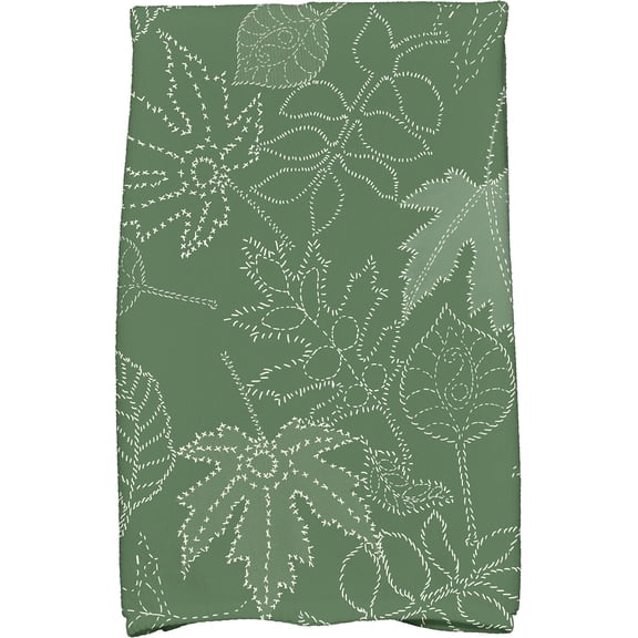 Simply Daisy 18" x 30" Dotted Leaves Floral Print Kitchen Towel