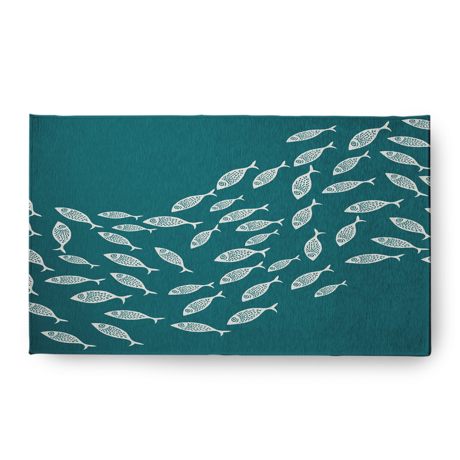 Simply Daisy 18 x 30 Escuela Nautical Chenille Rug, Ocean Teal