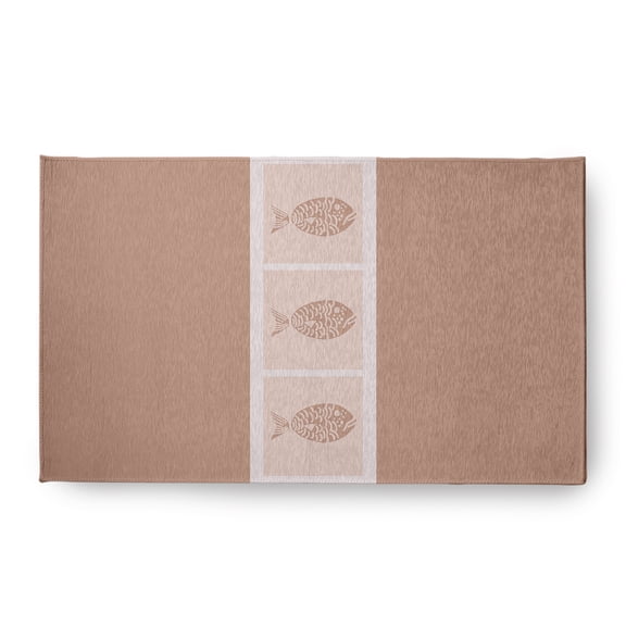 Simply Daisy 18 x 30 Fish Chips Nautical Chenille Rug, Mauve