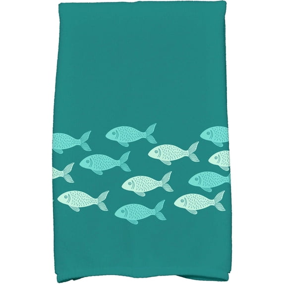Simply Daisy 18" x 30" Fish Line Animal Print Kitchen Towel
