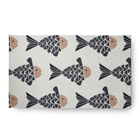 Simply Daisy 18 x 30 Fish Tales Nautical Chenille Rug, Mauve