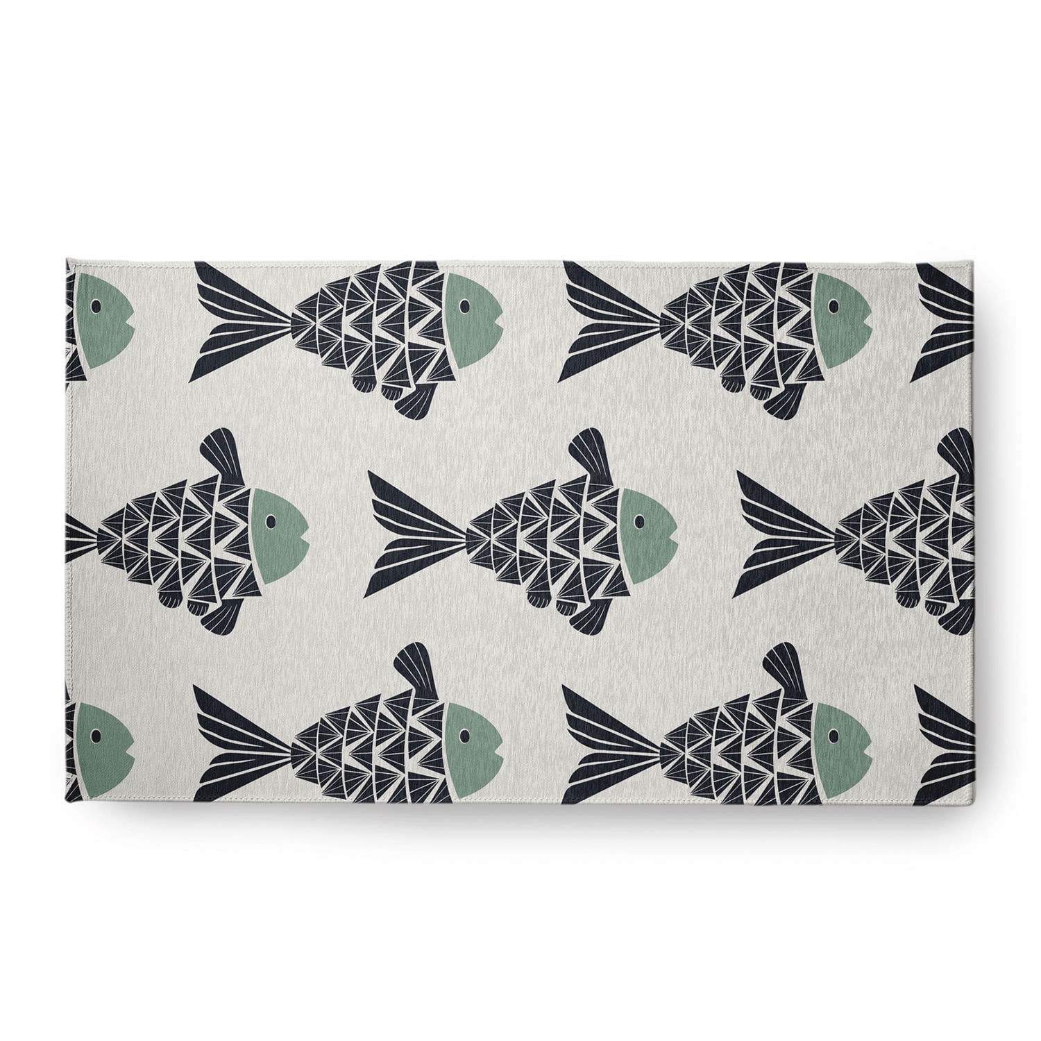 Simply Daisy 18 x 30 Fish Tales Nautical Chenille Rug, Sage