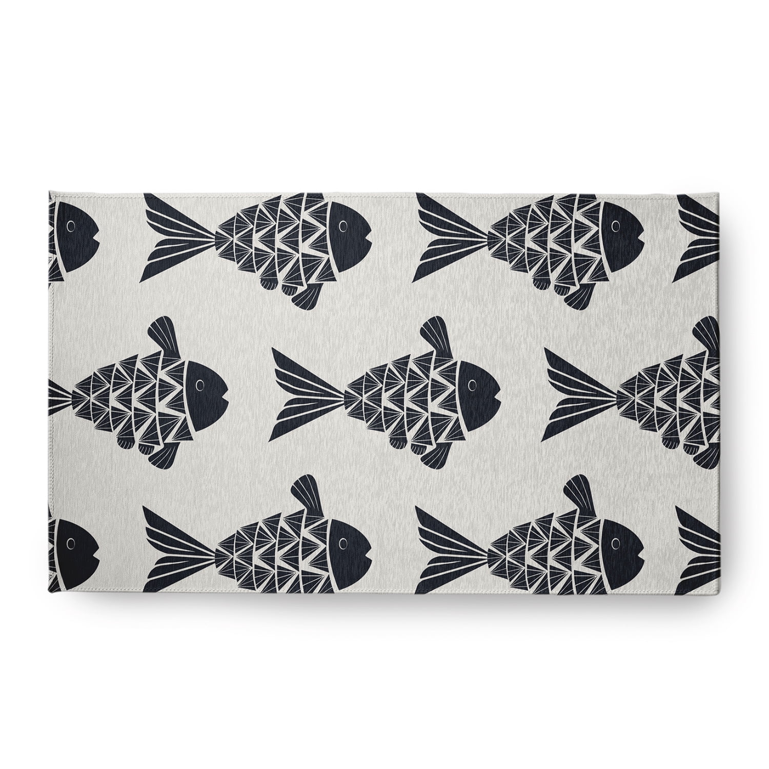 Simply Daisy 18 x 30 Fish Tales Nautical Chenille Rug, Shark Blue