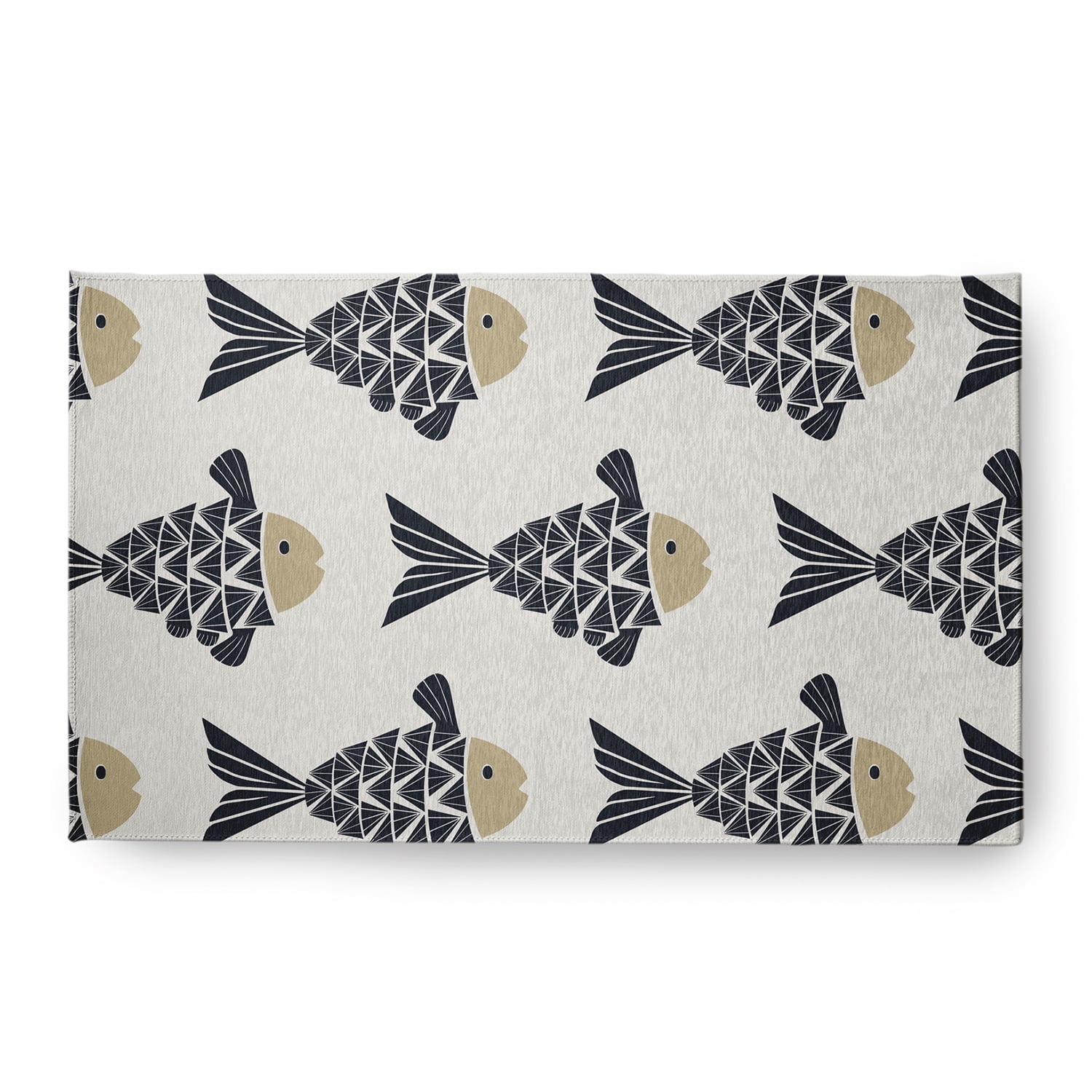 Simply Daisy 18 x 30 Fish Tales Nautical Chenille Rug, Taupe
