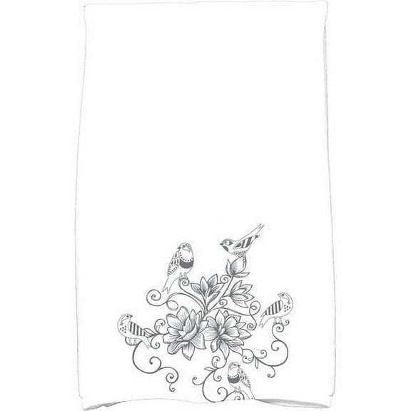 Simply Daisy 18" x 30" Five Little Birds Floral Print Kitchen Towel