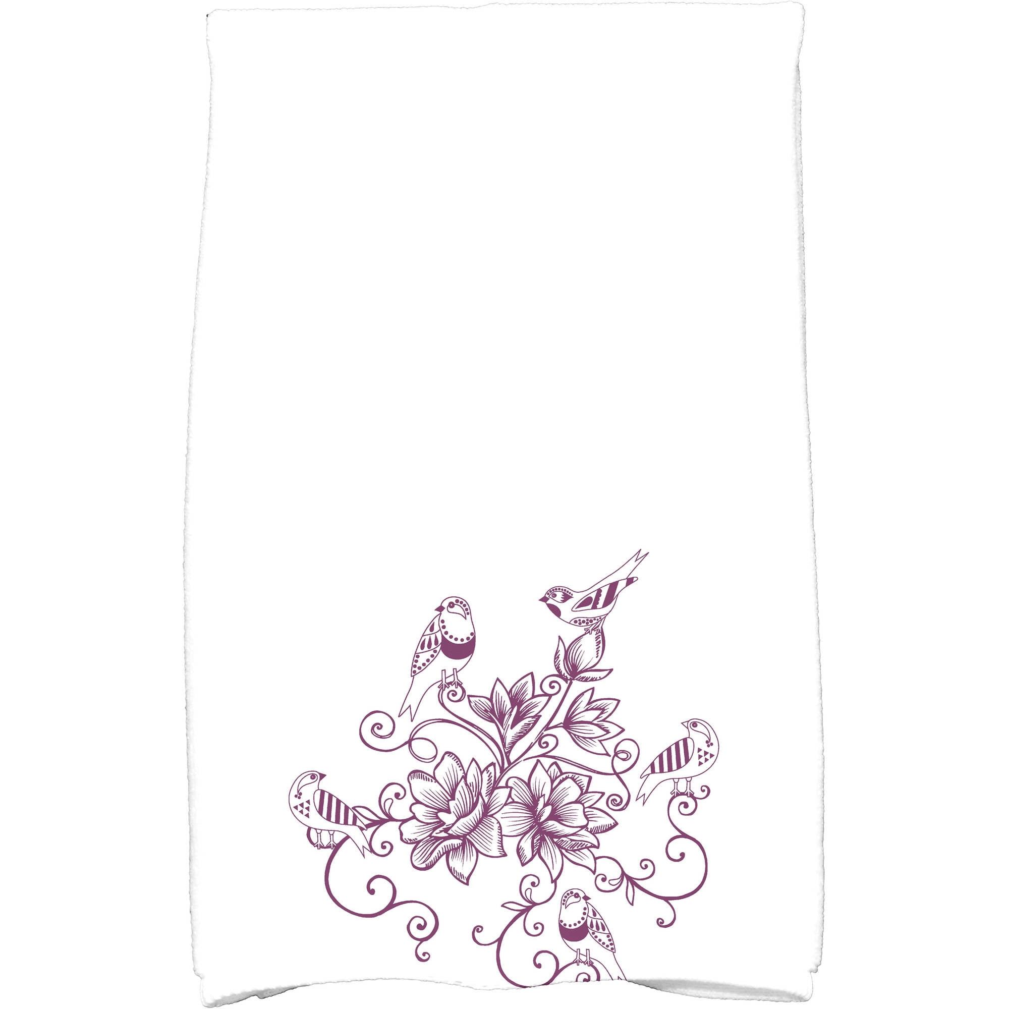 Simply Daisy 18" x 30" Five Little Birds Floral Print Kitchen Towel