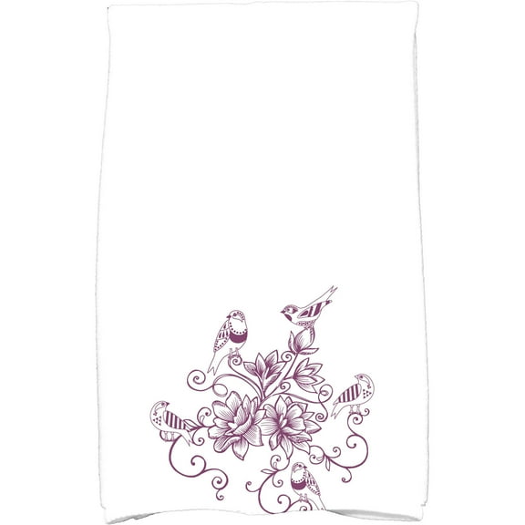 Simply Daisy 18" x 30" Five Little Birds Floral Print Kitchen Towel