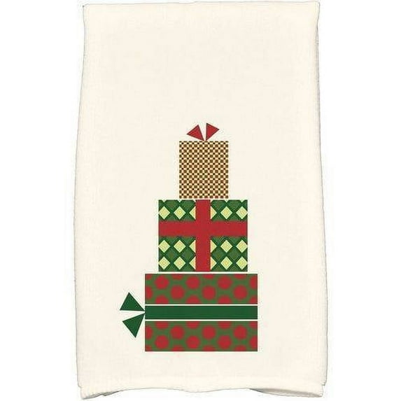 Simply Daisy 18" x 30" Gift Wrapped Holiday Geometric Print Kitchen Towel