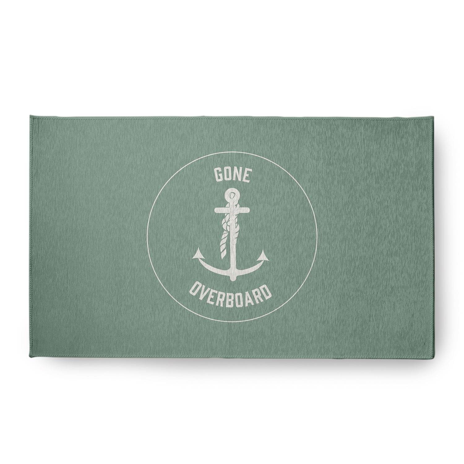 Simply Daisy 18 x 30 Gone Forever Overboard Nautical Chenille Rug, Sage