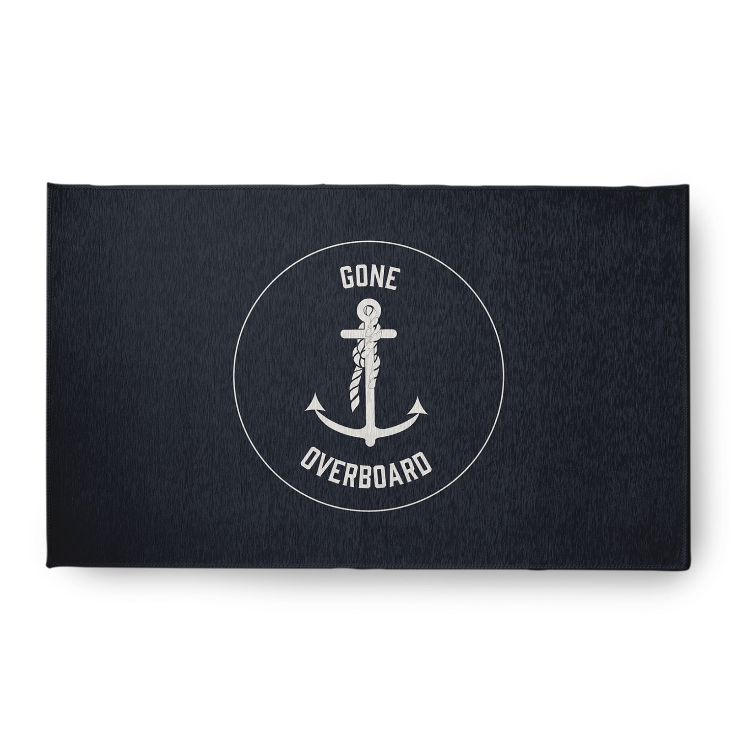 Simply Daisy 18 x 30 Gone Forever Overboard Nautical Chenille Rug, Shark Blue