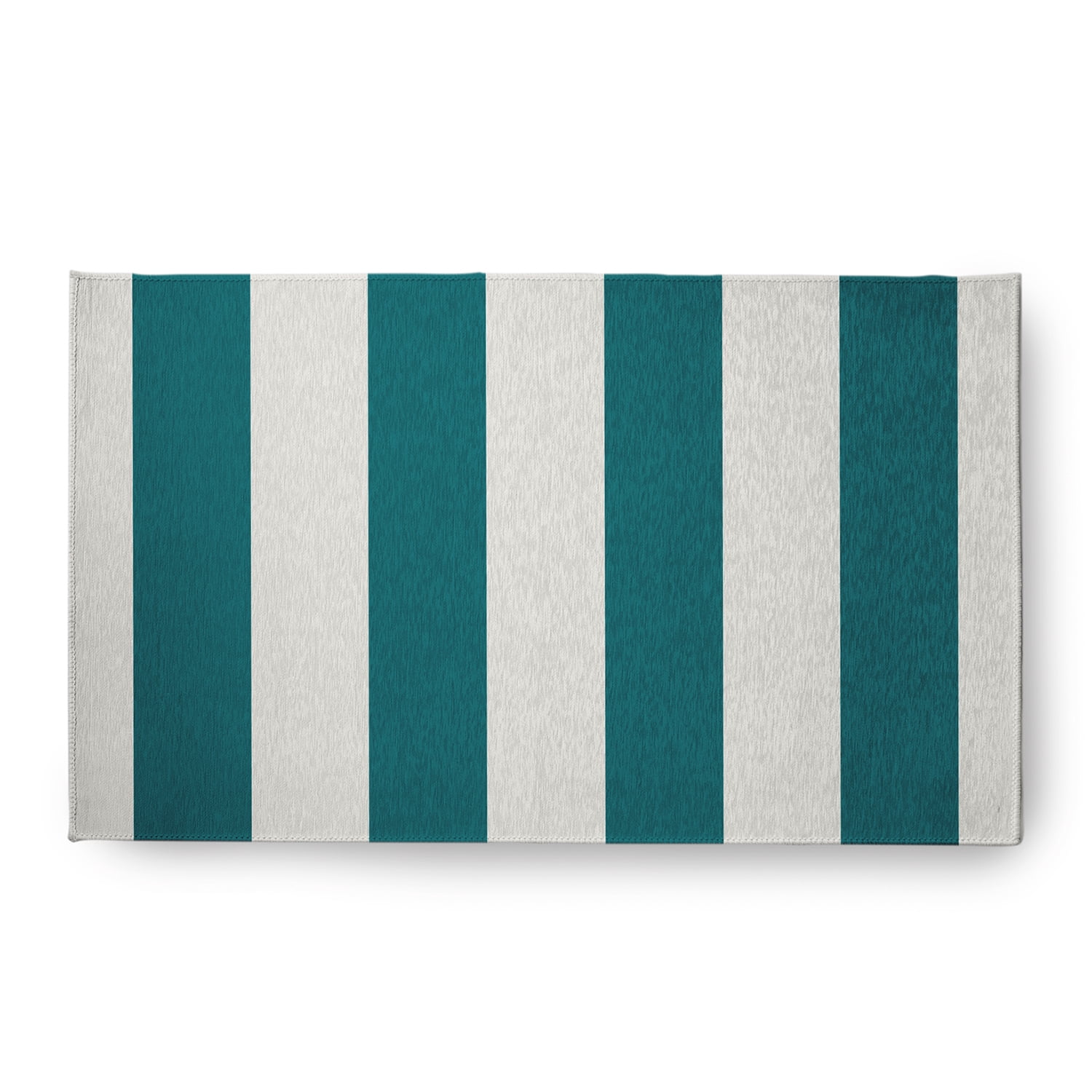 Simply Daisy 18 x 30 Graduated Stripe Chenille Rug, Ocean Teal