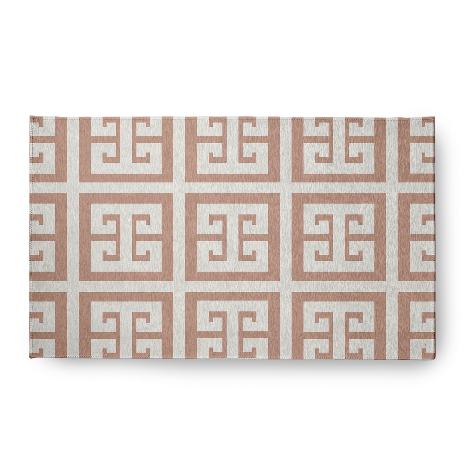 Simply Daisy 18 x 30 Greek Key Patterned Chenille Rug, Mauve