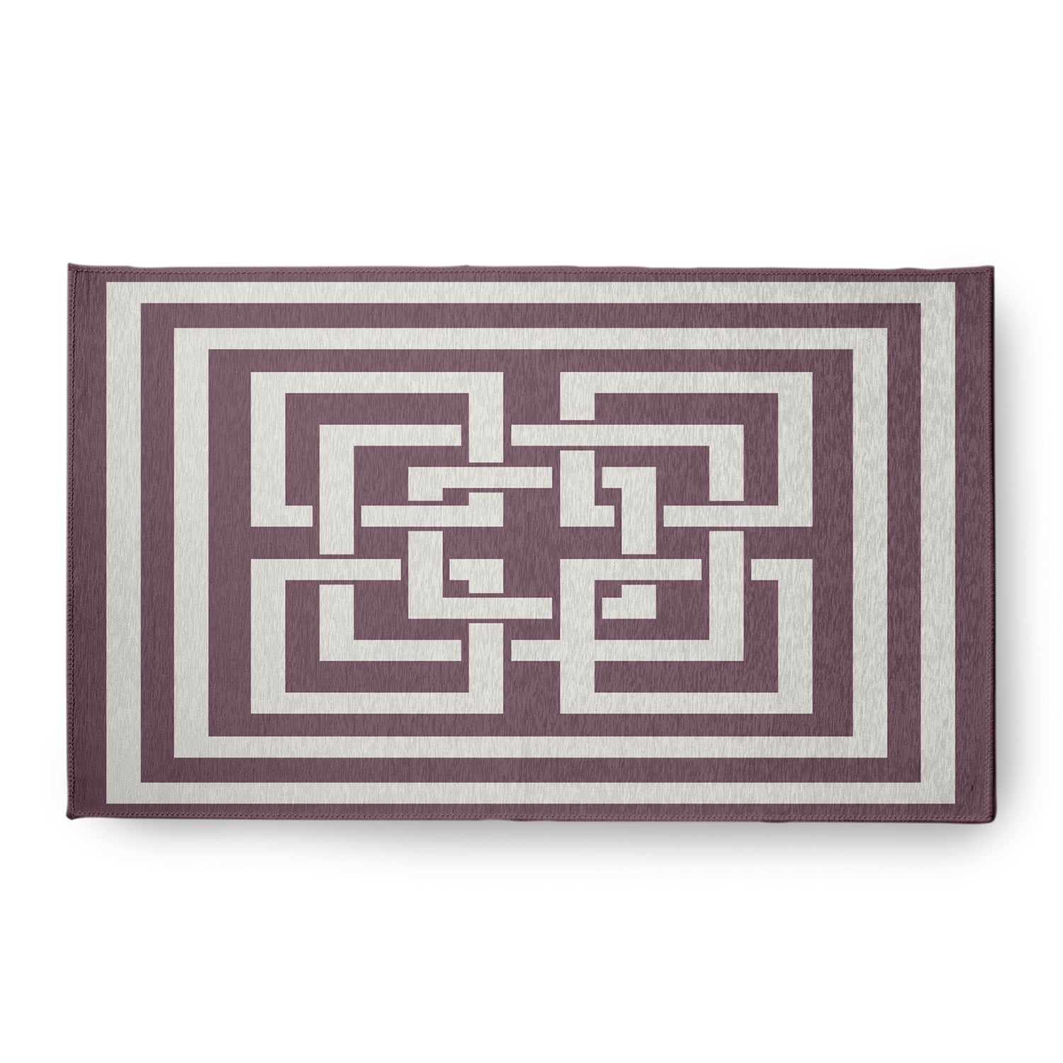 Simply Daisy 18 x 30 Greek New Key Nautical Chenille Rug, Dusty Purple