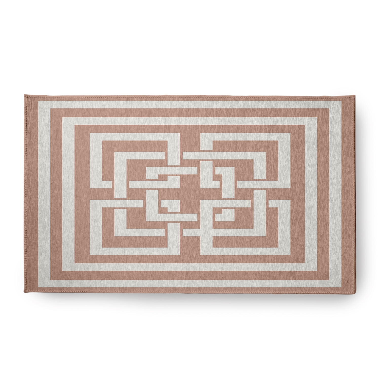 Simply Daisy 18 x 30 Greek New Key Nautical Chenille Rug, Mauve