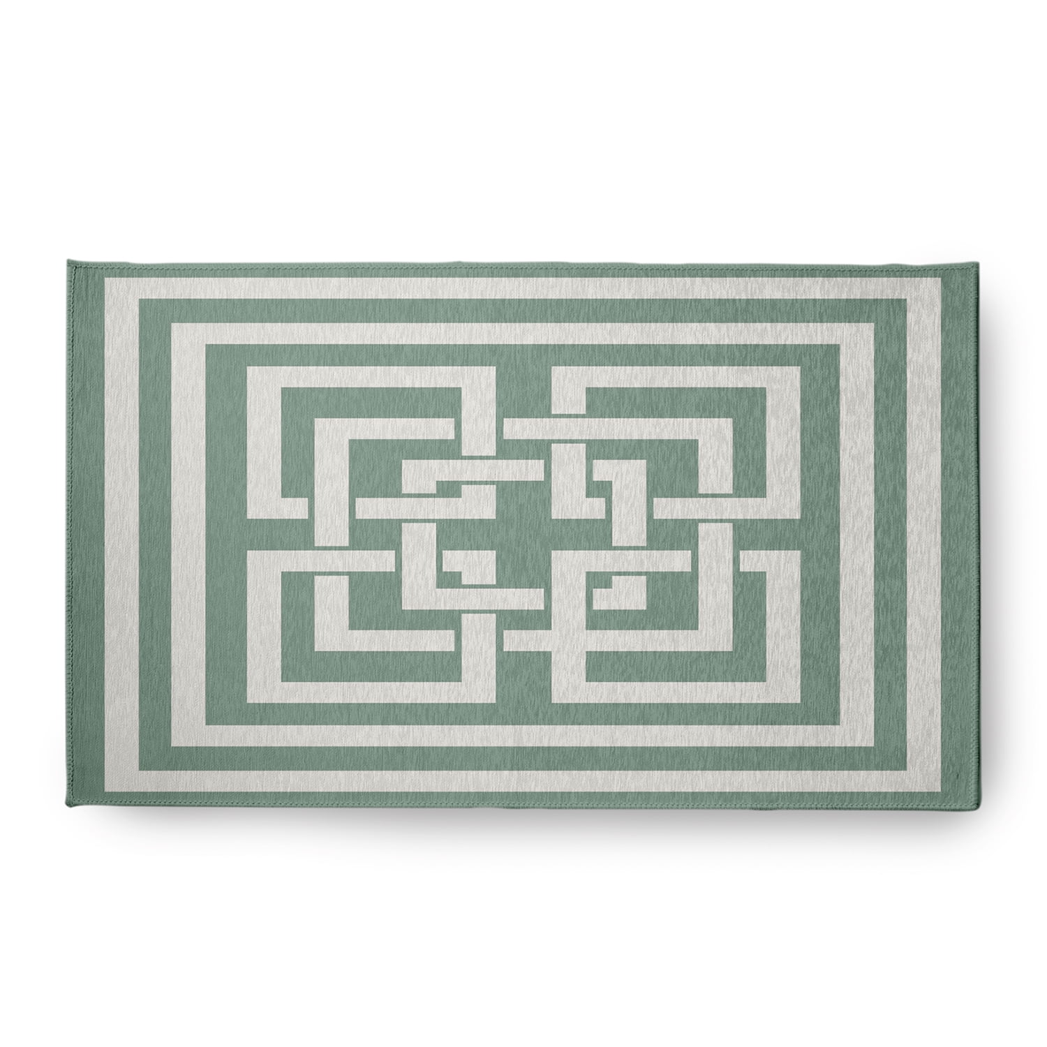 Simply Daisy 18 x 30 Greek New Key Nautical Chenille Rug, Sage