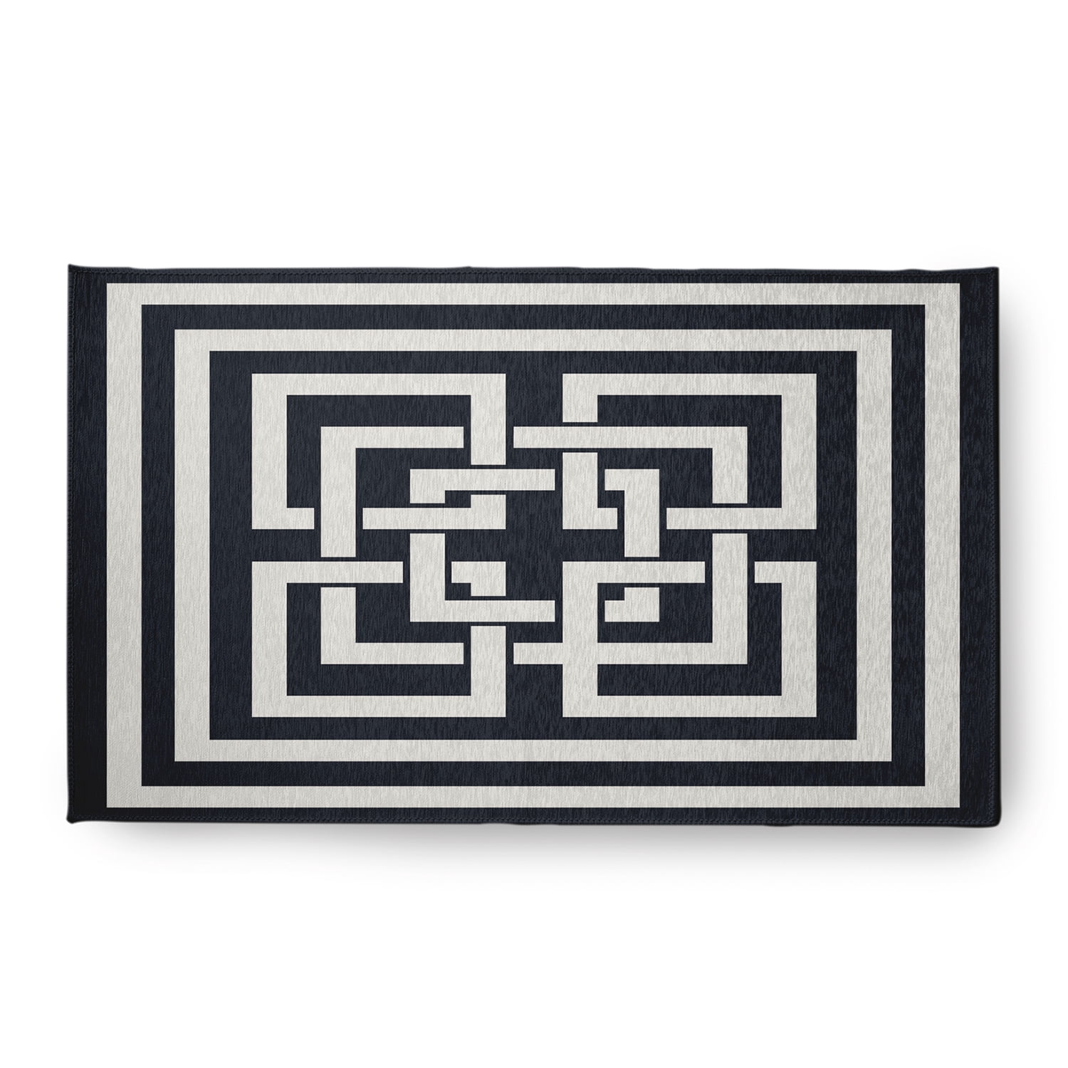 Simply Daisy 18 x 30 Greek New Key Nautical Chenille Rug, Shark Blue
