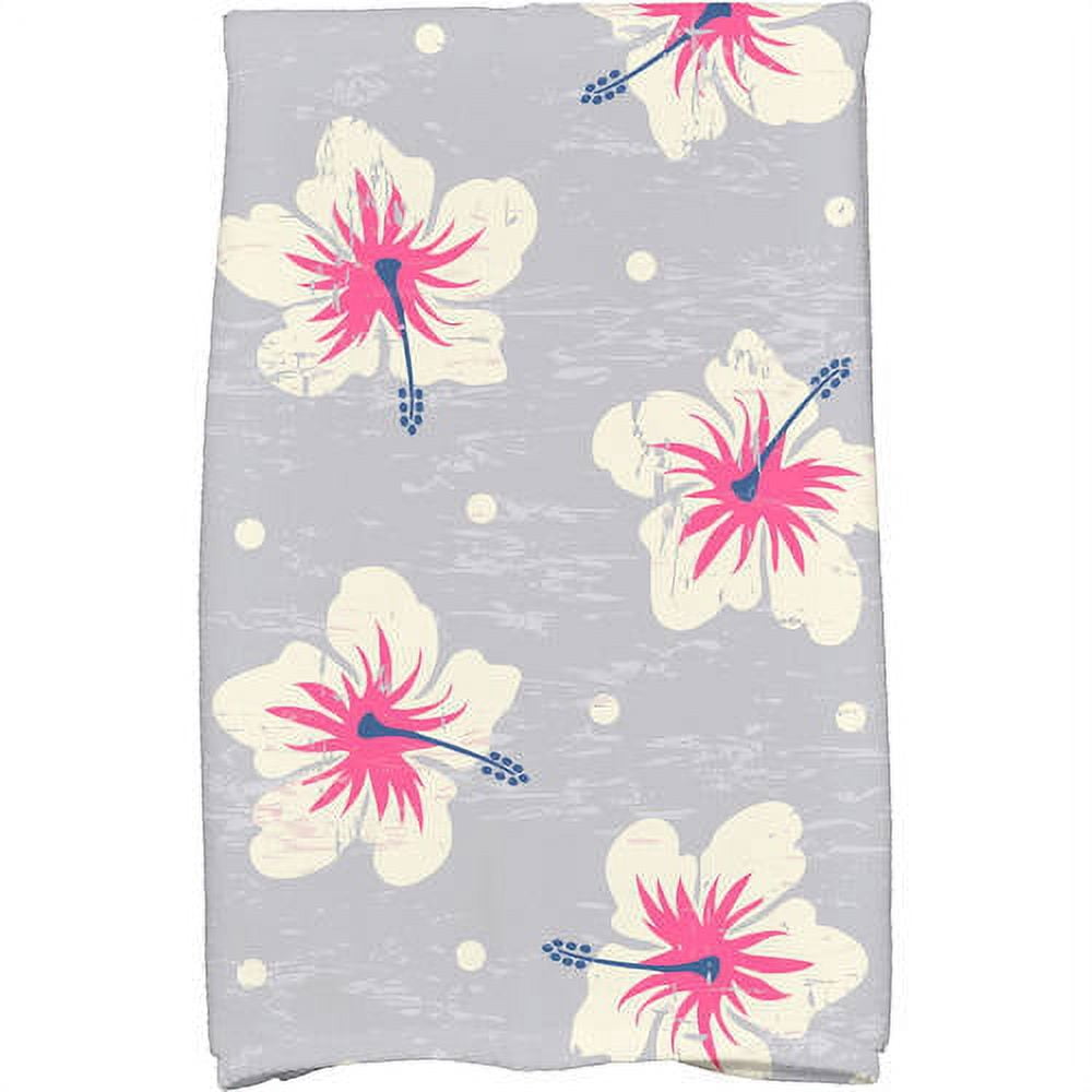 Simply Daisy 18" x 30" Hibiscus Blooms Floral Print Kitchen Towel