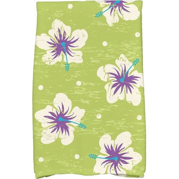 Simply Daisy 18" x 30" Hibiscus Blooms Floral Print Kitchen Towel