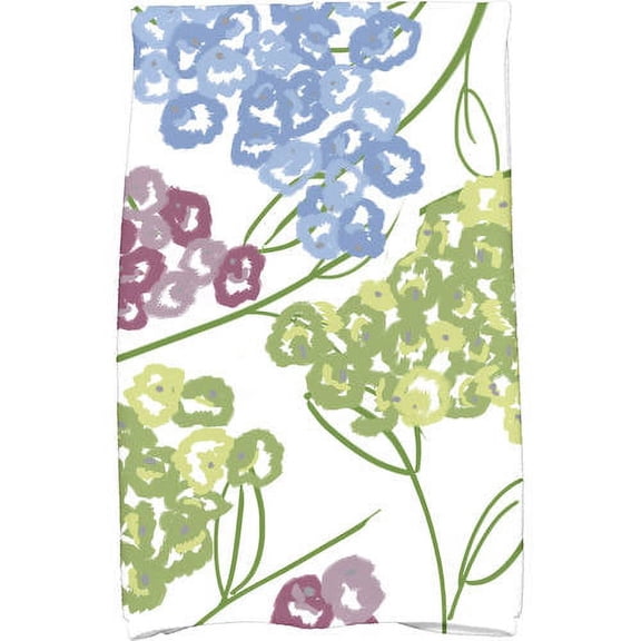Simply Daisy 18" x 30" Hydrangeas Floral Print Kitchen Towel