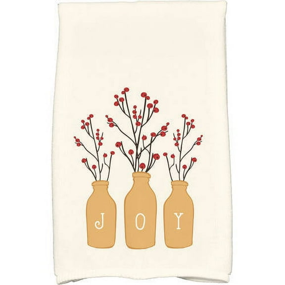 Simply Daisy 18" x 30" Joy Holiday Floral Print Kitchen Towel
