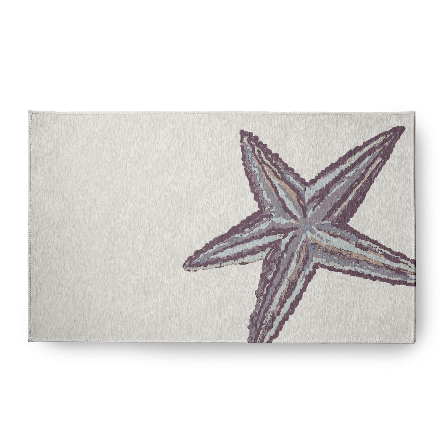 Simply Daisy 18 x 30 Large Starfish Nautical Chenille Rug, Dusty Purple