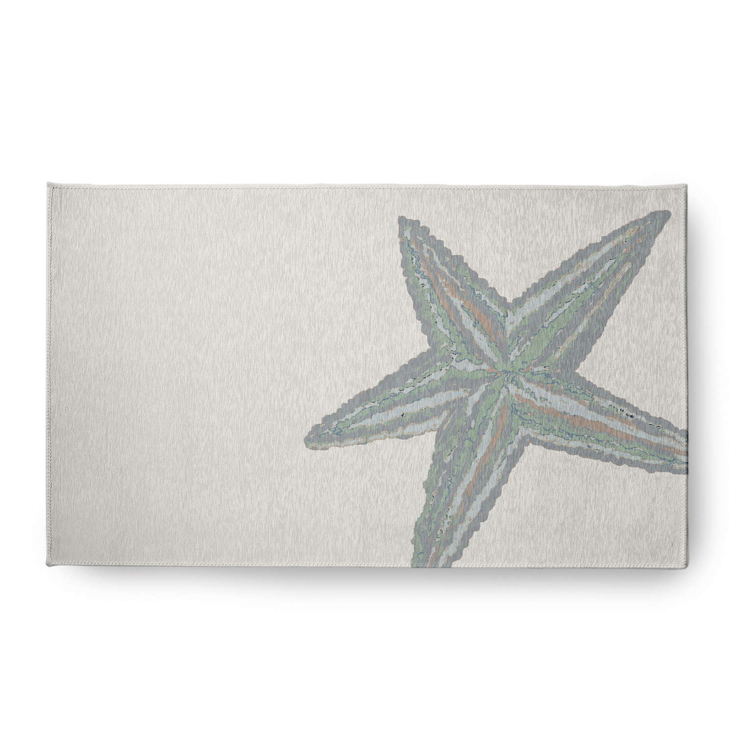 Simply Daisy 18 x 30 Large Starfish Nautical Chenille Rug, Pretty Grey