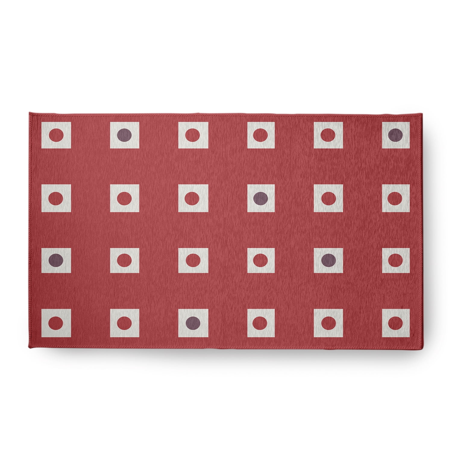 Simply Daisy 18 x 30 Li'l Boxes Chenille Rug, Ligonberry Red