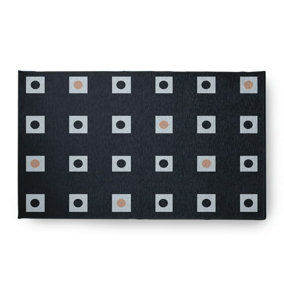 Simply Daisy 18 x 30 Li'l Boxes Chenille Rug, Shark Blue