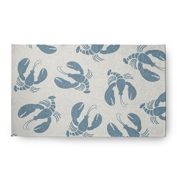 Simply Daisy 18 x 30 Lobster Fest Nautical Chenille Rug, Dusty Smoke
