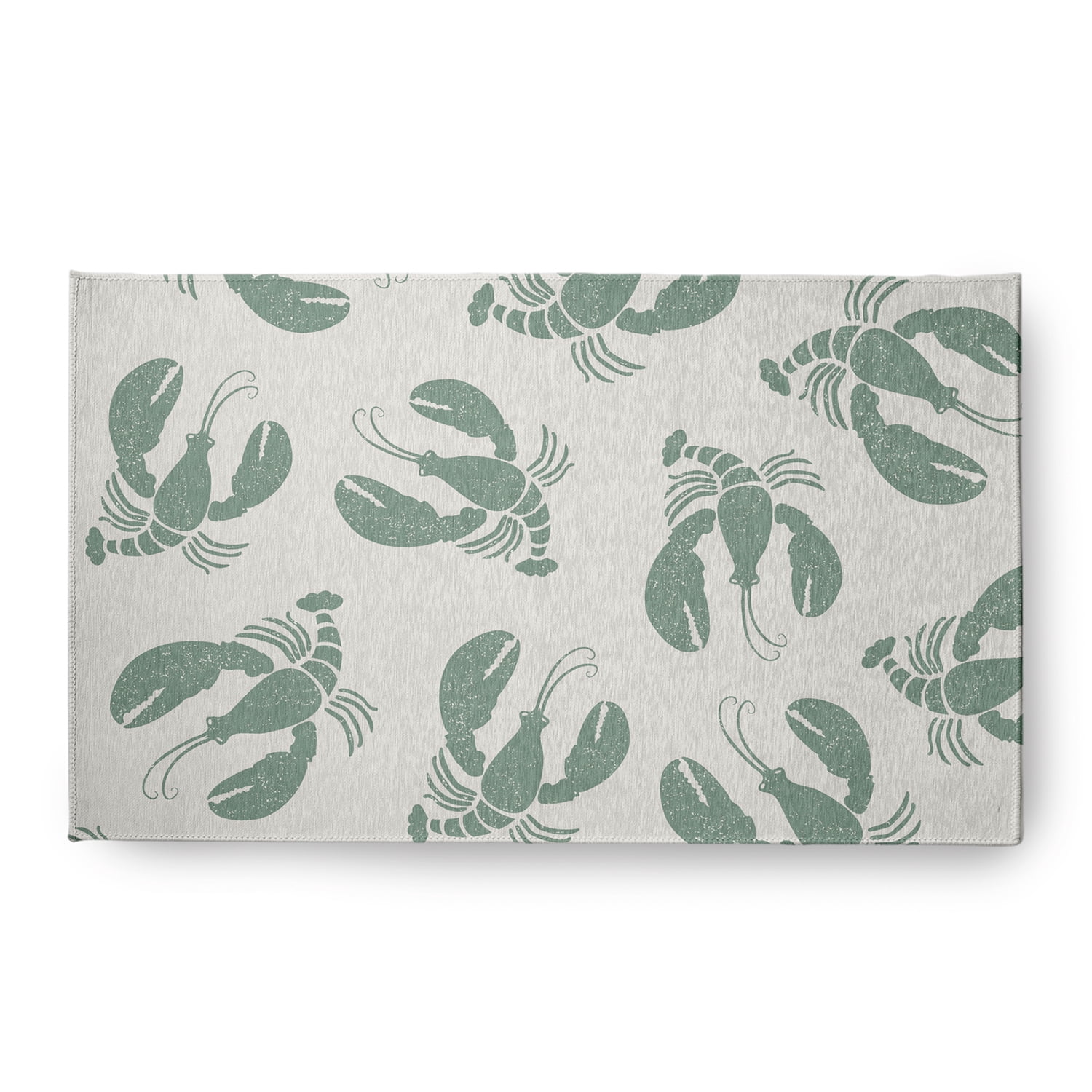 Simply Daisy 18 x 30 Lobster Fest Nautical Chenille Rug, Sage
