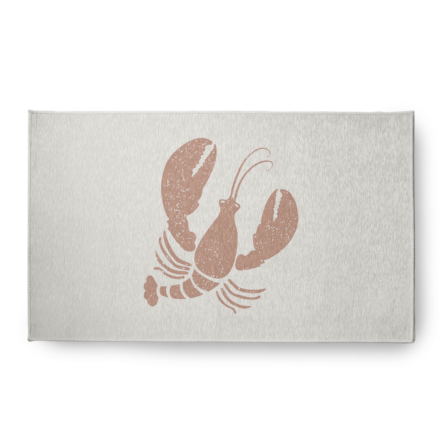 Simply Daisy 18 x 30 Lobster Nautical Chenille Rug, Mauve and White