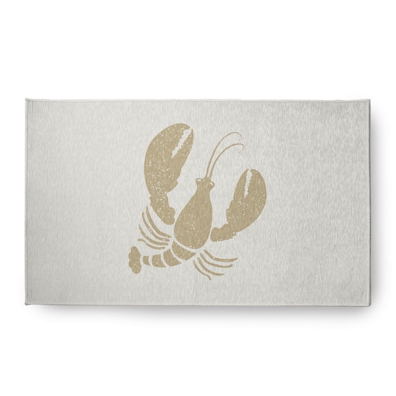 Simply Daisy 18 x 30 Lobster Nautical Chenille Rug, White and White